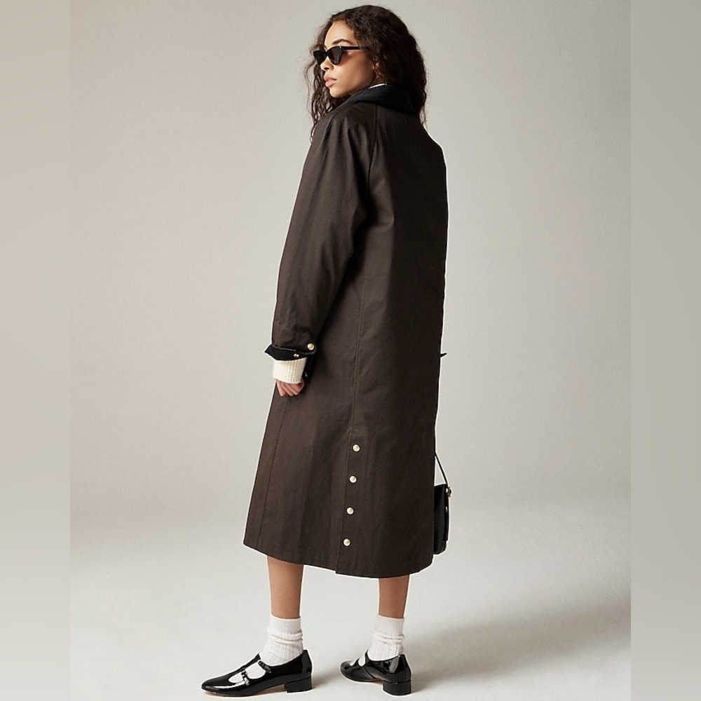 J Crew Long Barn Jacket™ in waxed cotton twill CC954 - Picture 3 of 7